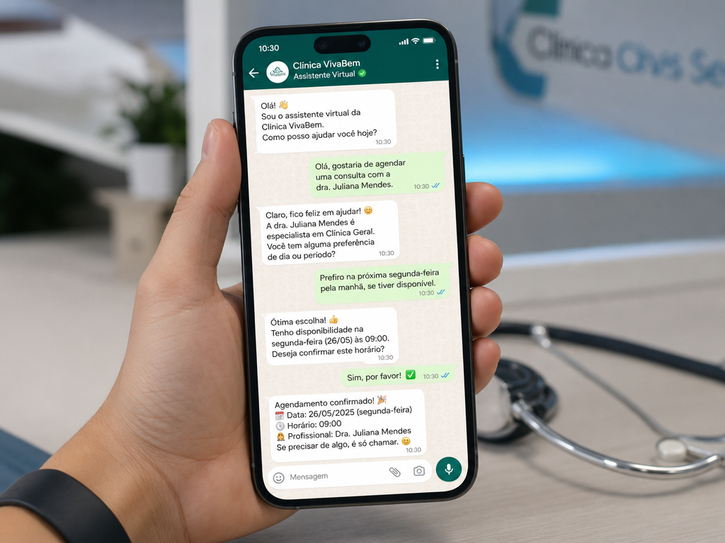 IA para clínicas: agende pacientes automaticamente 24h por dia