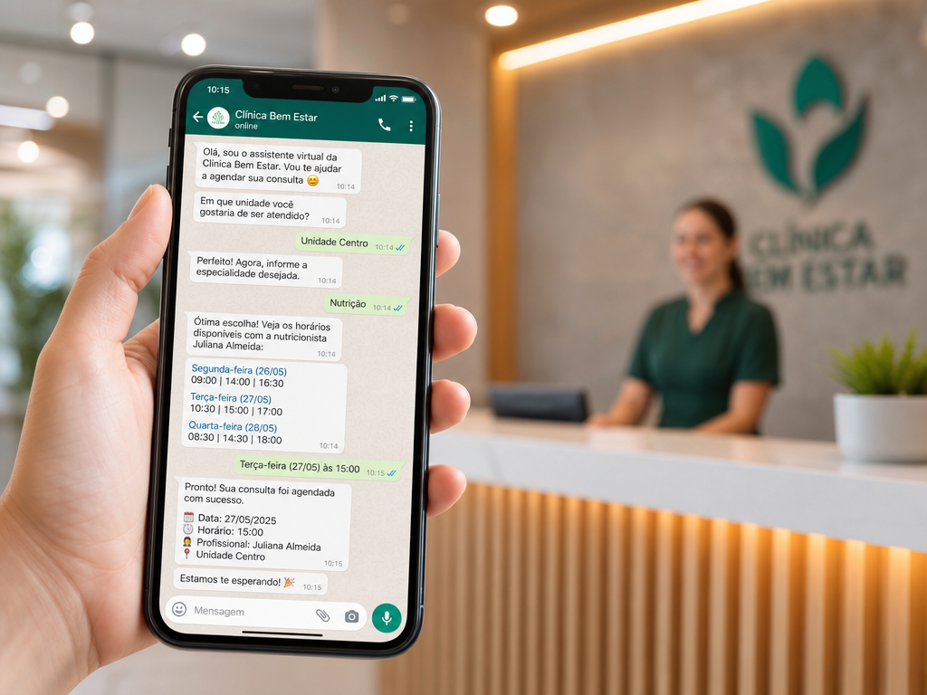 Secretária virtual com IA: sua clínica agenda pacientes 24/7
